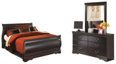 Furniture City Laplace - Ashley Furniture - Huey Vineyard Queen Sleigh Bed with Dresser and Mirror - Queen Sleigh Bed with Dresser and Mirror - B128B6