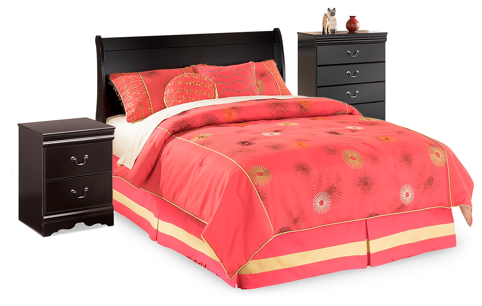 Furniture City Laplace - Ashley Furniture - Huey Vineyard Full Sleigh Headboard, Chest and Nightstand - Full Sleigh Headboard, Chest and Nightstand - B128B34