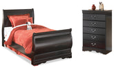 Furniture City Laplace - Ashley Furniture - Huey Vineyard Twin Sleigh Bed and Chest - Twin Sleigh Bed and Chest - B128B39