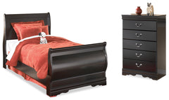 Furniture City Laplace - Ashley Furniture - Huey Vineyard Twin Sleigh Bed and Chest - Twin Sleigh Bed and Chest - B128B39