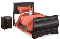Huey Vineyard Twin Sleigh Bed and Nightstand