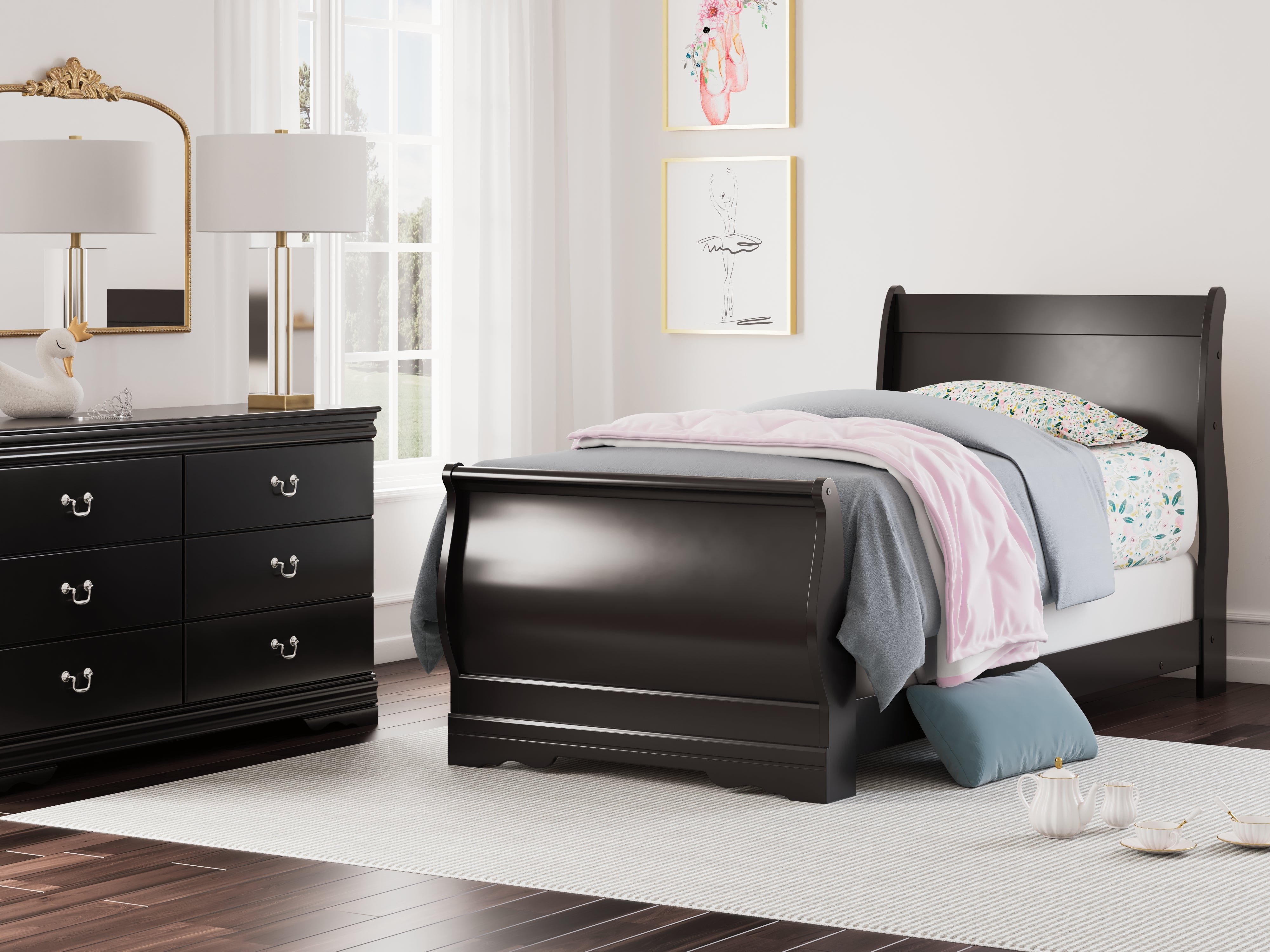 Furniture City Laplace - Ashley Furniture - Huey Vineyard Twin Sleigh Bed - Twin Sleigh Bed - B128B5