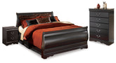 Furniture City Laplace - Ashley Furniture - Huey Vineyard Full Sleigh Bed, Chest and 2 Nightstands - Full Sleigh Bed, Chest and 2 Nightstands - B128B47