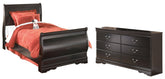 Furniture City Laplace - Ashley Furniture - Huey Vineyard Twin Sleight Bed and Dresser - Twin Sleight Bed and Dresser - B128B43