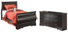 Furniture City Laplace - Ashley Furniture - Huey Vineyard Twin Sleight Bed and Dresser - Twin Sleight Bed and Dresser - B128B43