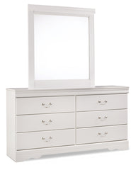 Furniture City Laplace - Ashley Furniture - Anarasia Twin Sleigh Headboard, Dresser and Mirror - Twin Sleigh Headboard, Dresser and Mirror / White - B129B18