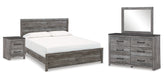 Furniture City Laplace - Ashley Furniture - Bronyan King Panel Bed, Dresser, Mirror and Nightstand - King Panel Bed, Dresser, Mirror and Nightstand - B1290B9