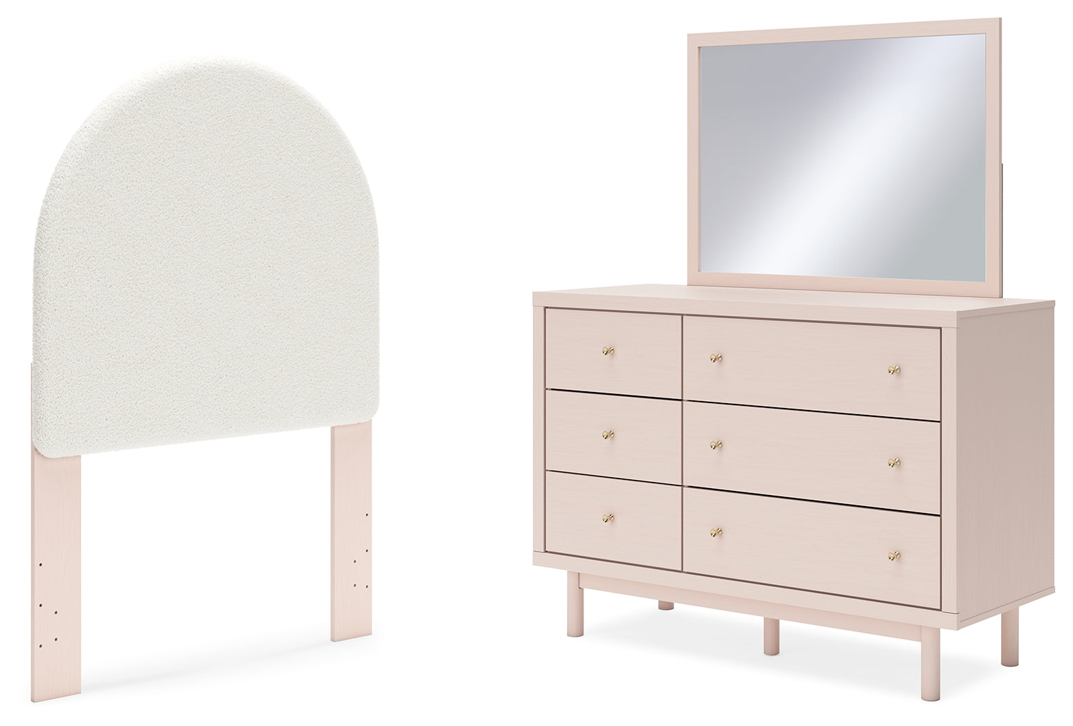 Furniture City Laplace - Ashley Furniture - Wistenpine Twin Upholstered Panel Headboard, Dresser and Mirror - Twin Upholstered Panel Headboard, Dresser and Mirror - B1323B10