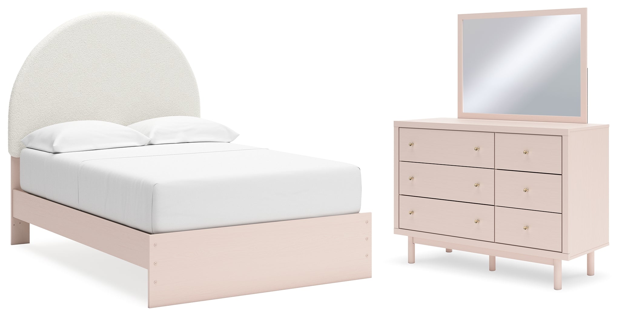 Furniture City Laplace - Ashley Furniture - Wistenpine Full Upholstered Panel Bed, Dresser and Mirror - Full Upholstered Panel Bed, Dresser and Mirror - B1323B3