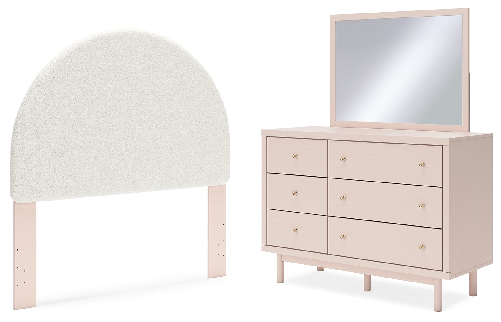 Furniture City Laplace - Ashley Furniture - Wistenpine Full Upholstered Panel Headboard, Dresser and Mirror - Full Upholstered Panel Headboard, Dresser and Mirror - B1323B11