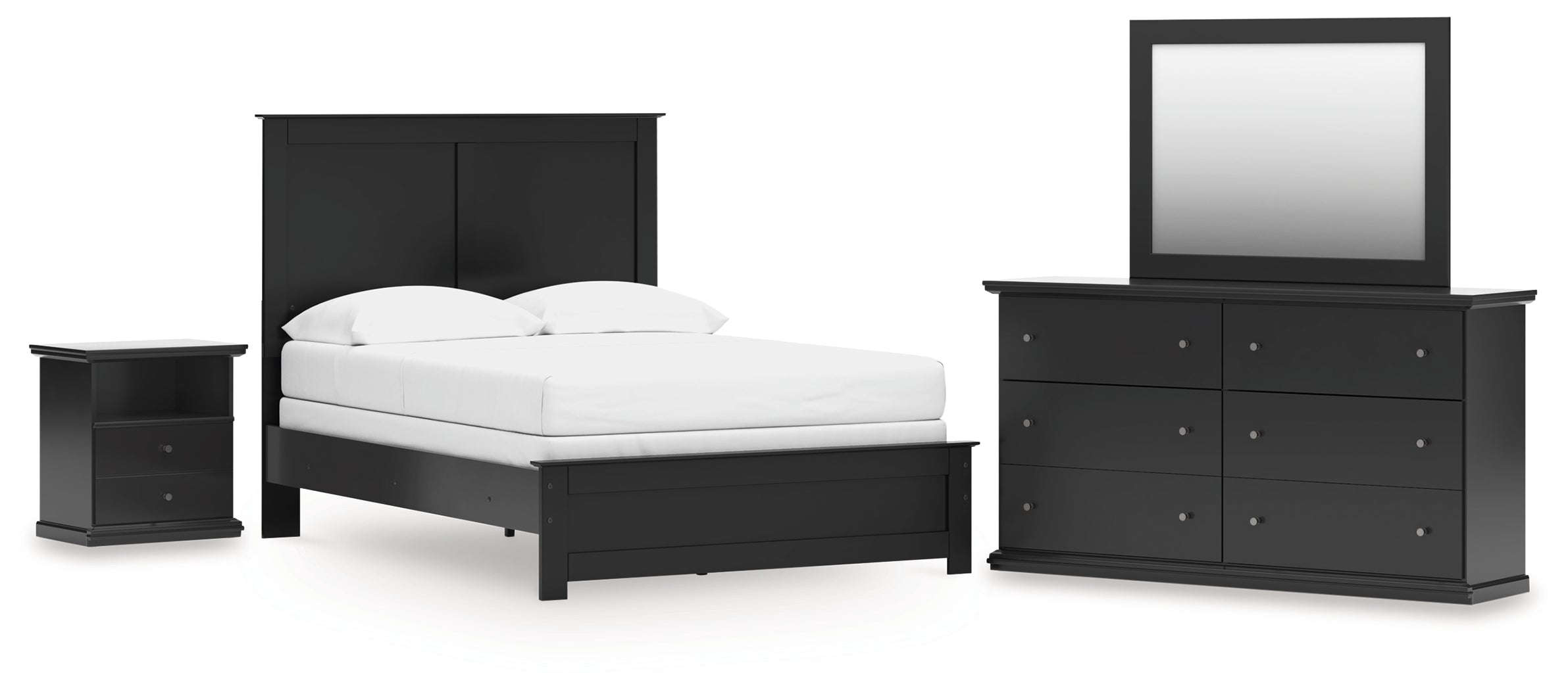 Furniture City Laplace - Ashley Furniture - Maribel Full Panel Bed, Dresser, Mirror and Nightstand - Full Panel Bed, Dresser, Mirror and Nightstand - B138B78