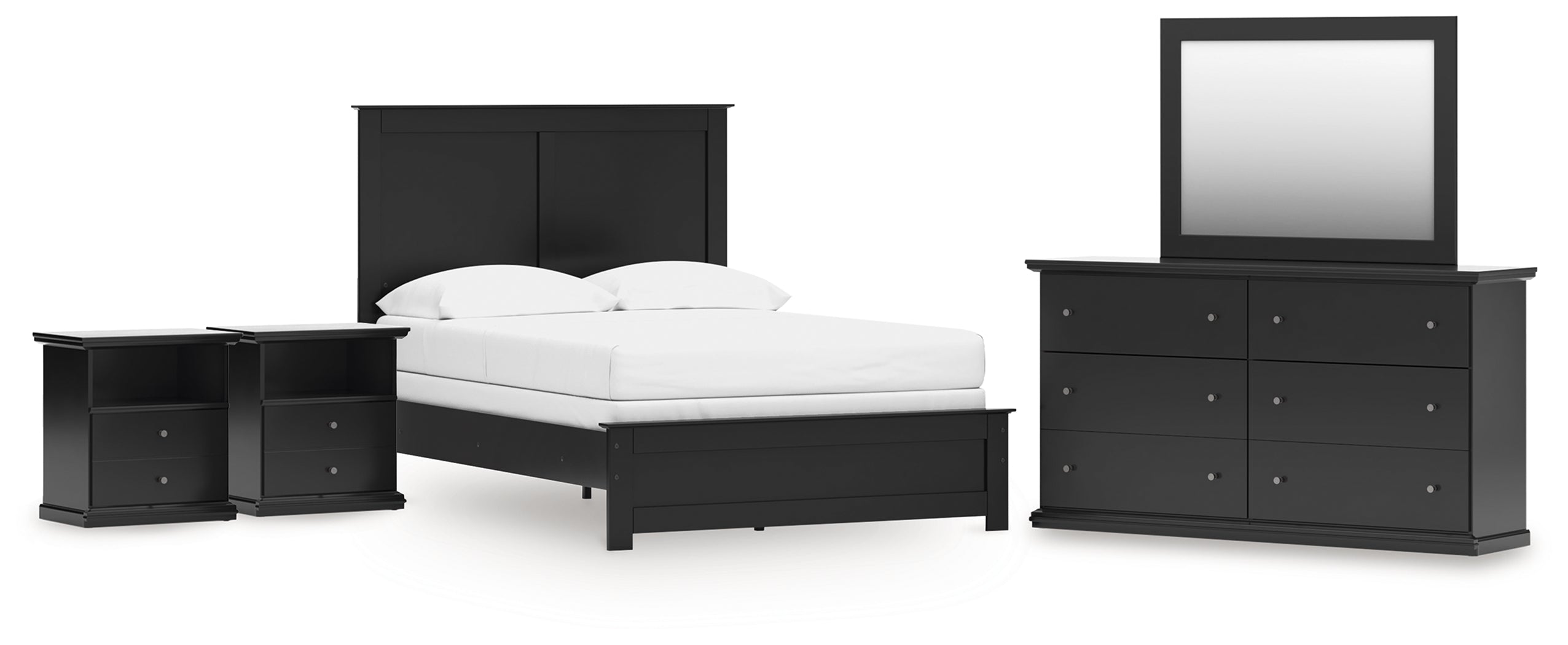 Furniture City Laplace - Ashley Furniture - Maribel Full Panel Bed with Dresser, Mirror and 2 Nightstands - Full Panel Bed with Dresser, Mirror and 2 Nightstands - B138B77