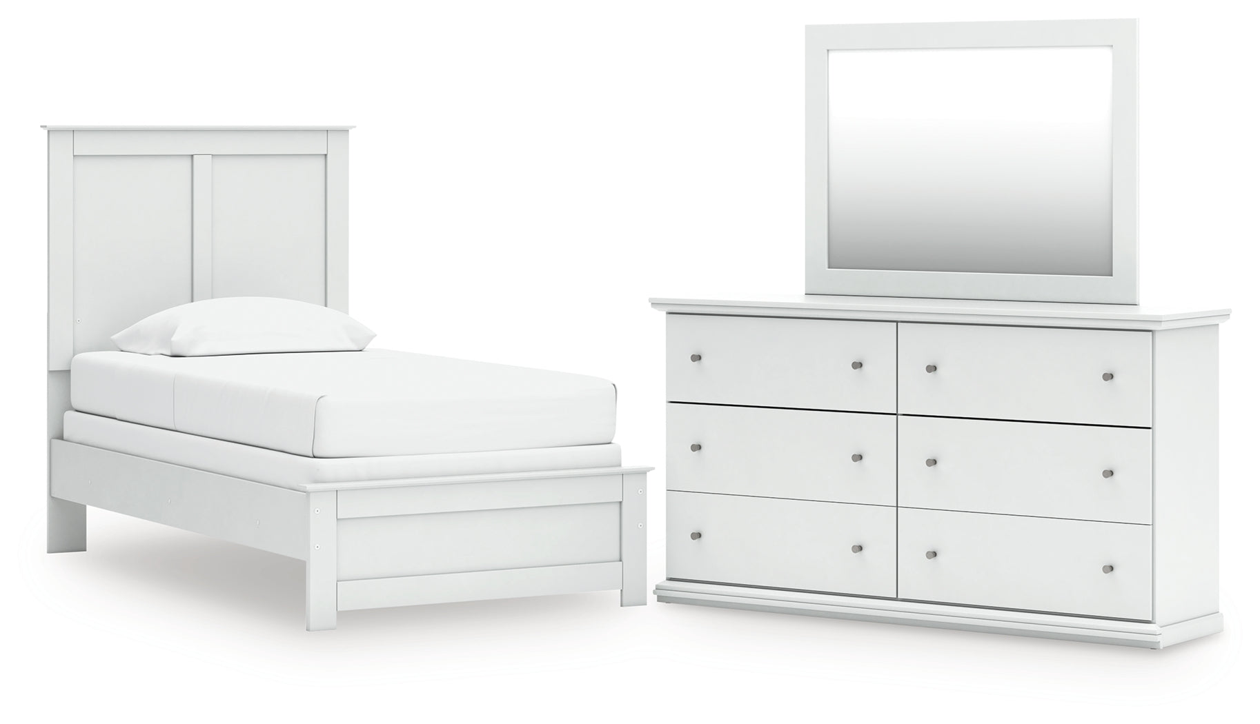 Furniture City Laplace - Ashley Furniture - Bostwick Shoals Twin Panel Bed, Dresser and Mirror - Twin Panel Bed, Dresser and Mirror - B139B70