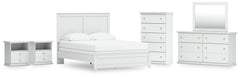 Furniture City Laplace - Ashley Furniture - Bostwick Shoals Queen Panel Bed with Mirrored Dresser, Chest and 2 Nightstands - Queen Panel Bed with Mirrored Dresser, Chest and 2 Nightstands - B139B49