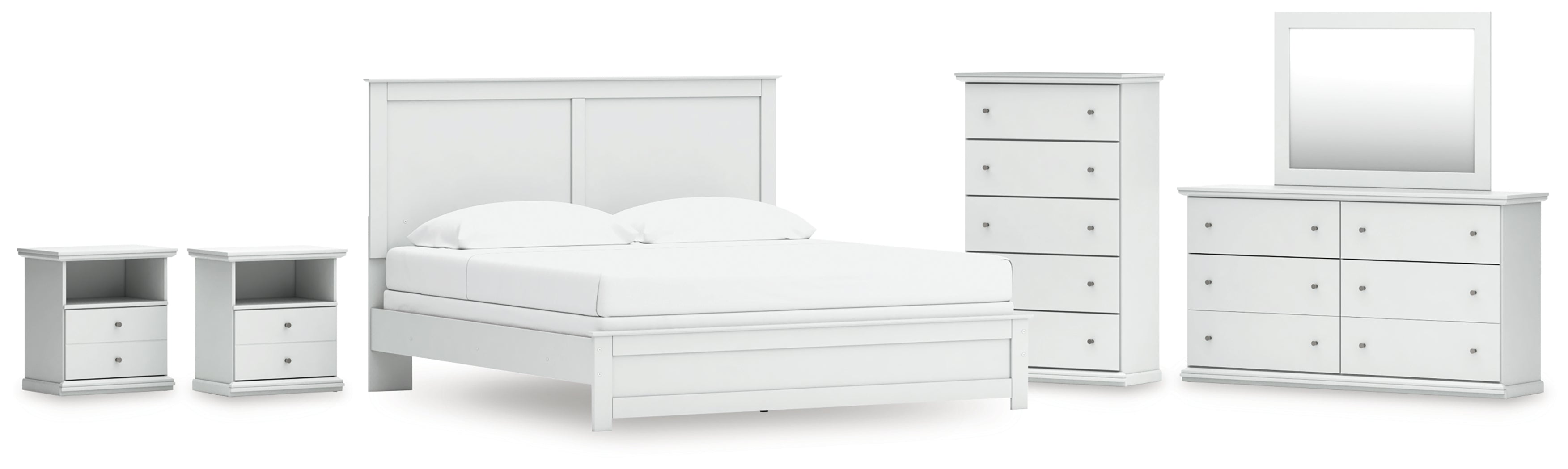 Furniture City Laplace - Ashley Furniture - Bostwick Shoals King Panel Bed, Dresser, Mirror, Chest and 2 Nightstands - King Panel Bed, Dresser, Mirror, Chest and 2 Nightstands - B139B53