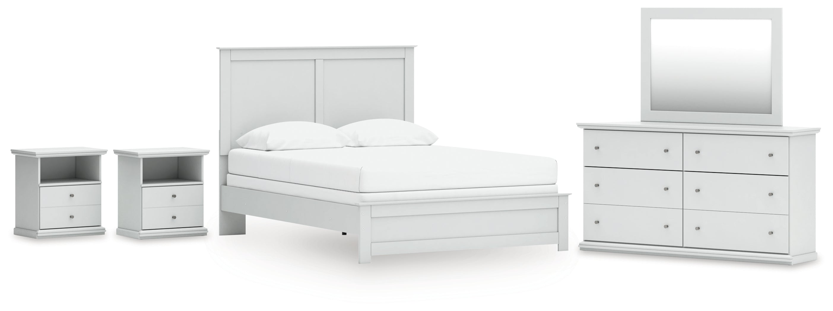 Furniture City Laplace - Ashley Furniture - Bostwick Shoals Queen Panel Bed, Dresser, Mirror and 2 Nightstands - Queen Panel Bed, Dresser, Mirror and 2 Nightstands - B139B50
