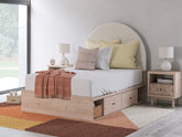 Furniture City Laplace - Ashley Furniture - Arloster Full Upholstered Panel Bed with Storage - Full Upholstered Panel Bed with Storage - PCB1566B7
