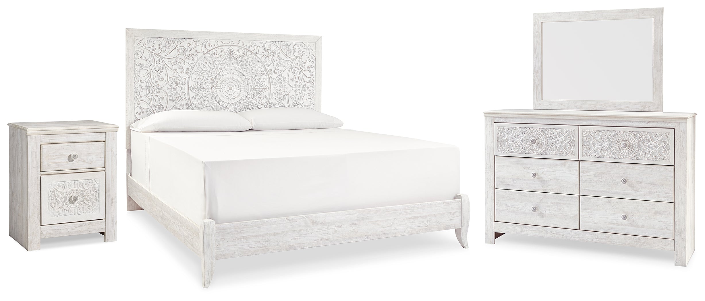 Furniture City Laplace - Ashley Furniture - Paxberry King Panel Bed, Dresser, Mirror and Nightstand - King Panel Bed, Dresser, Mirror and Nightstand - B181B33