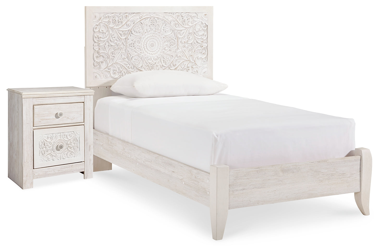 Furniture City Laplace - Ashley Furniture - Paxberry Twin Panel Bed and Nightstand - Twin Panel Bed and Nightstand - B181B18