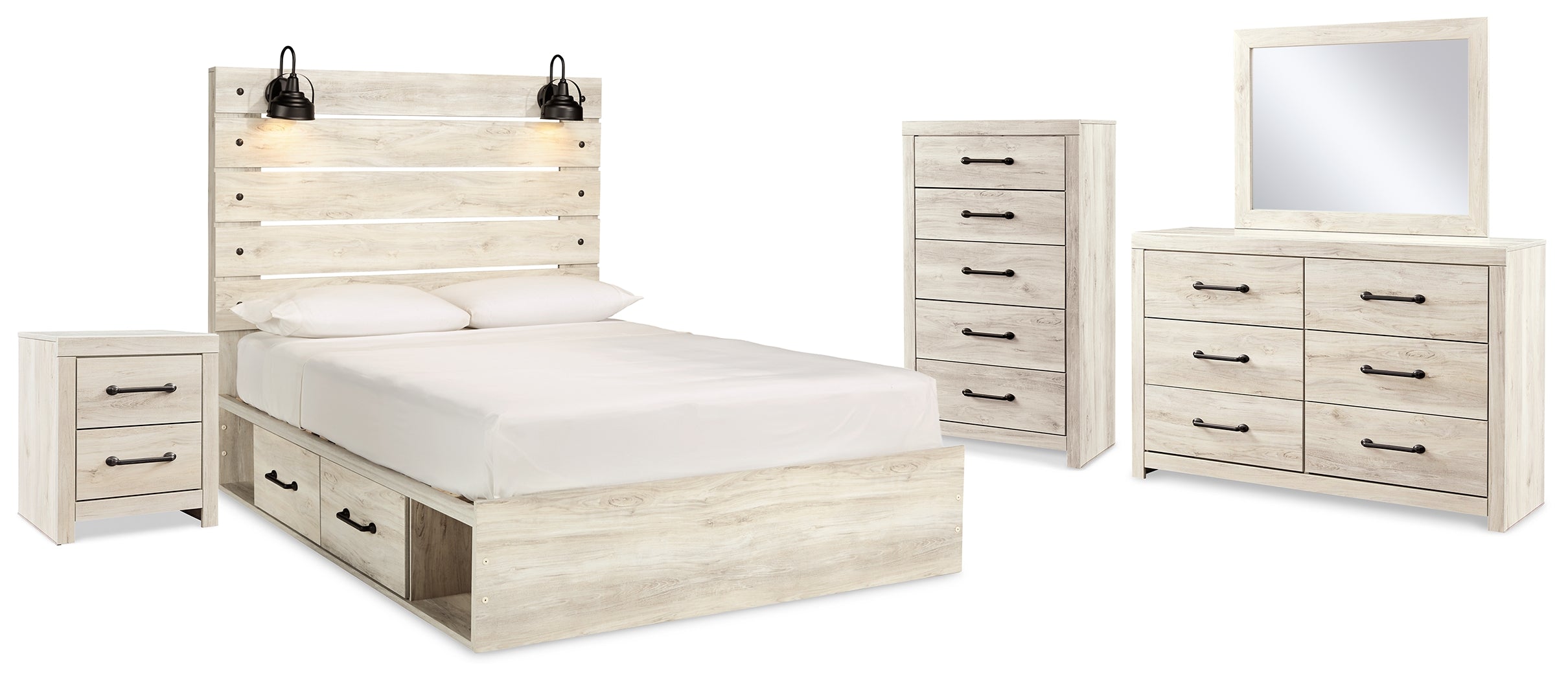 Furniture City Laplace - Ashley Furniture - Cambeck Queen Panel Storage Bed, Dresser, Mirror, Chest and Nightstand - Queen Panel Storage Bed, Dresser, Mirror, Chest and Nightstand - B192B93