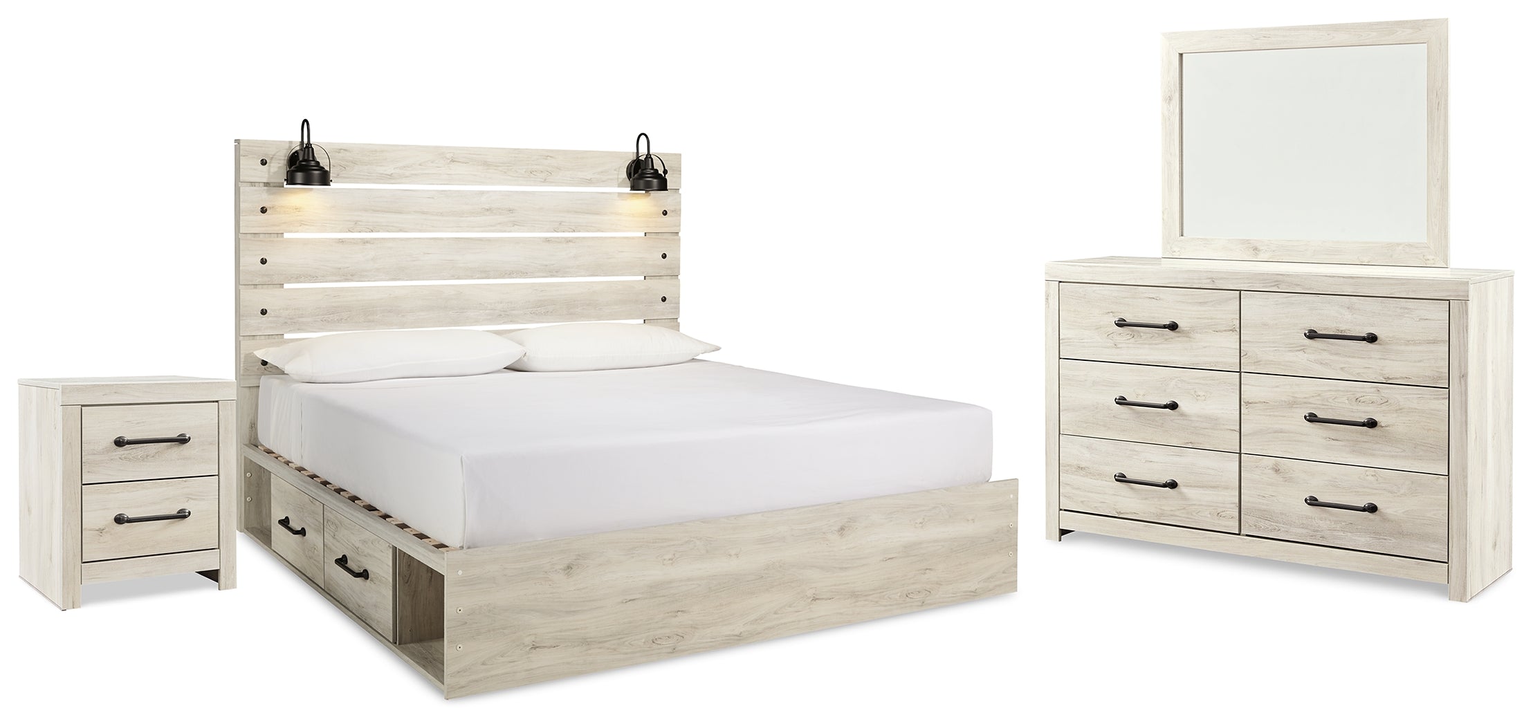 Furniture City Laplace - Ashley Furniture - Cambeck King Panel Bed with Storage, Dresser, Mirror and Nightstand - King Panel Bed with Storage, Dresser, Mirror and Nightstand - B192B52
