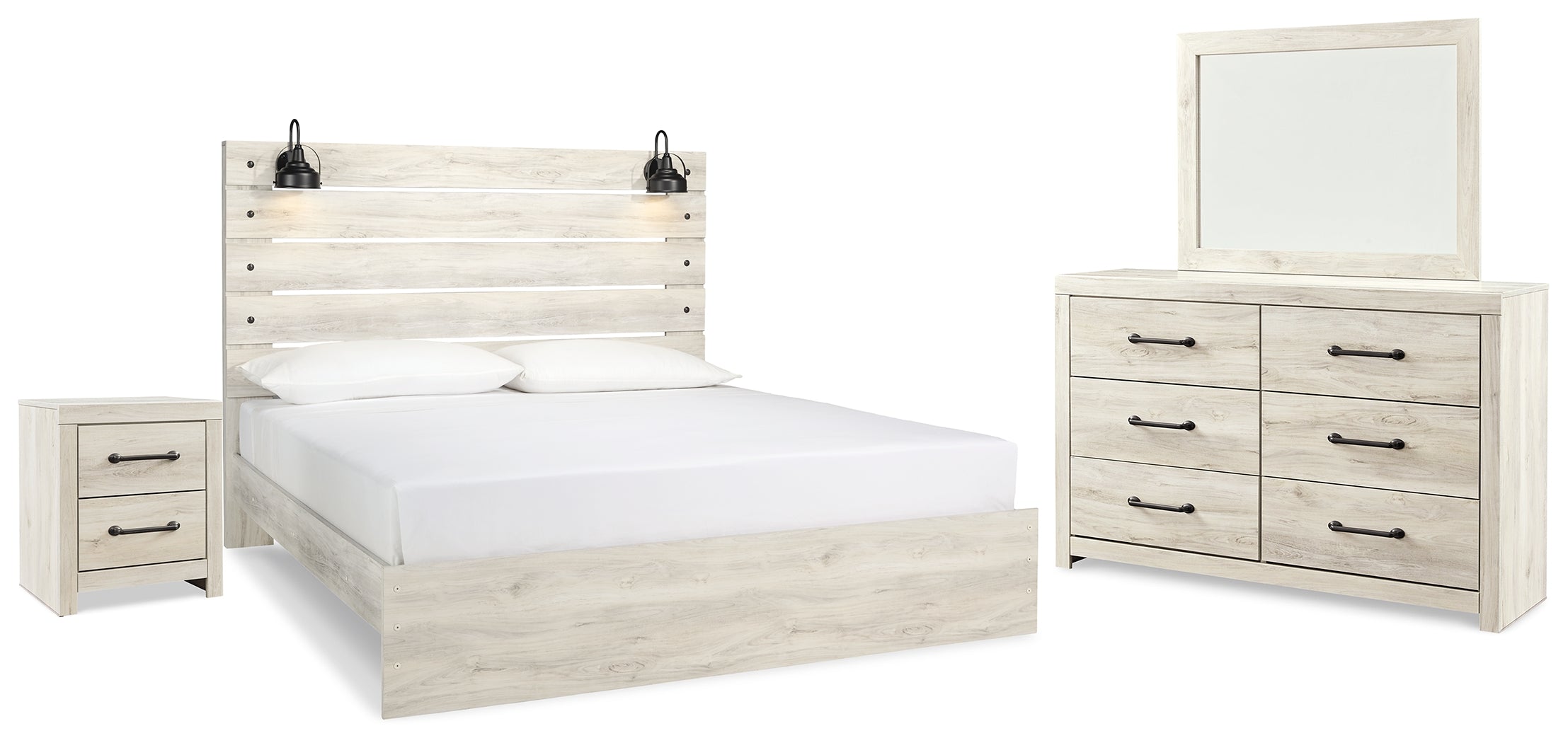 Furniture City Laplace - Ashley Furniture - Cambeck King Panel Bed, Dresser, Mirror and Nightstand - King Panel Bed, Dresser, Mirror and Nightstand - B192B54