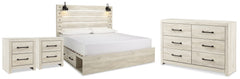 Cambeck King Panel Storage Bed, Dresser and 2 Nightstands
