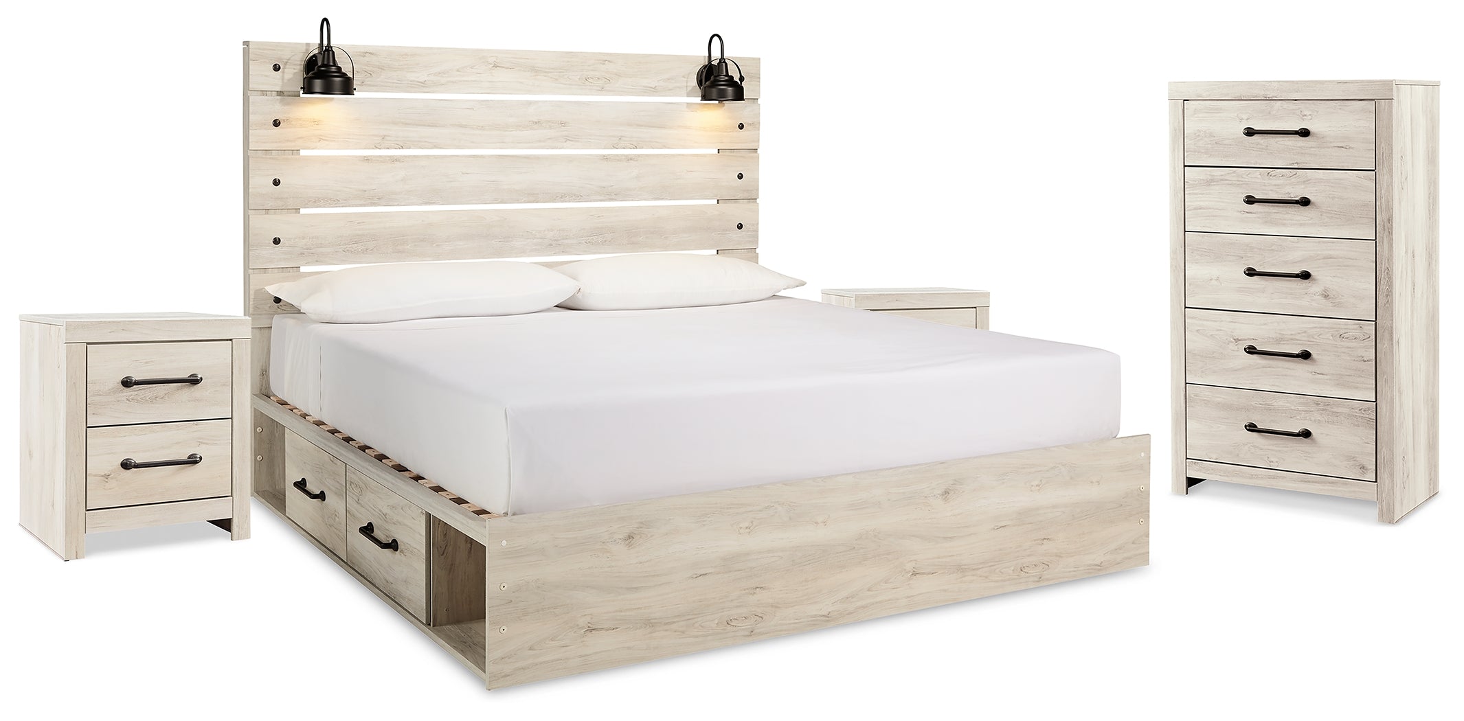 Furniture City Laplace - Ashley Furniture - Cambeck King Panel Bed with Storage, Chest and 2 Nightstands - King Panel Bed with Storage, Chest and 2 Nightstands - B192B80