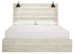 Cambeck King Panel Bed with Storage and 2 Nightstands