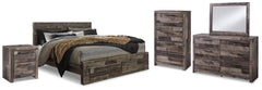 Furniture City Laplace - Ashley Furniture - Derekson King Panel Storage Bed, Dresser, Mirror, Chest and Nightstand - King Panel Storage Bed, Dresser, Mirror, Chest and Nightstand - B200B74