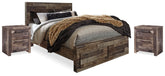 Furniture City Laplace - Ashley Furniture - Derekson Queen Panel Storage Bed and 2 Nightstands - Queen Panel Storage Bed and 2 Nightstands - B200B48