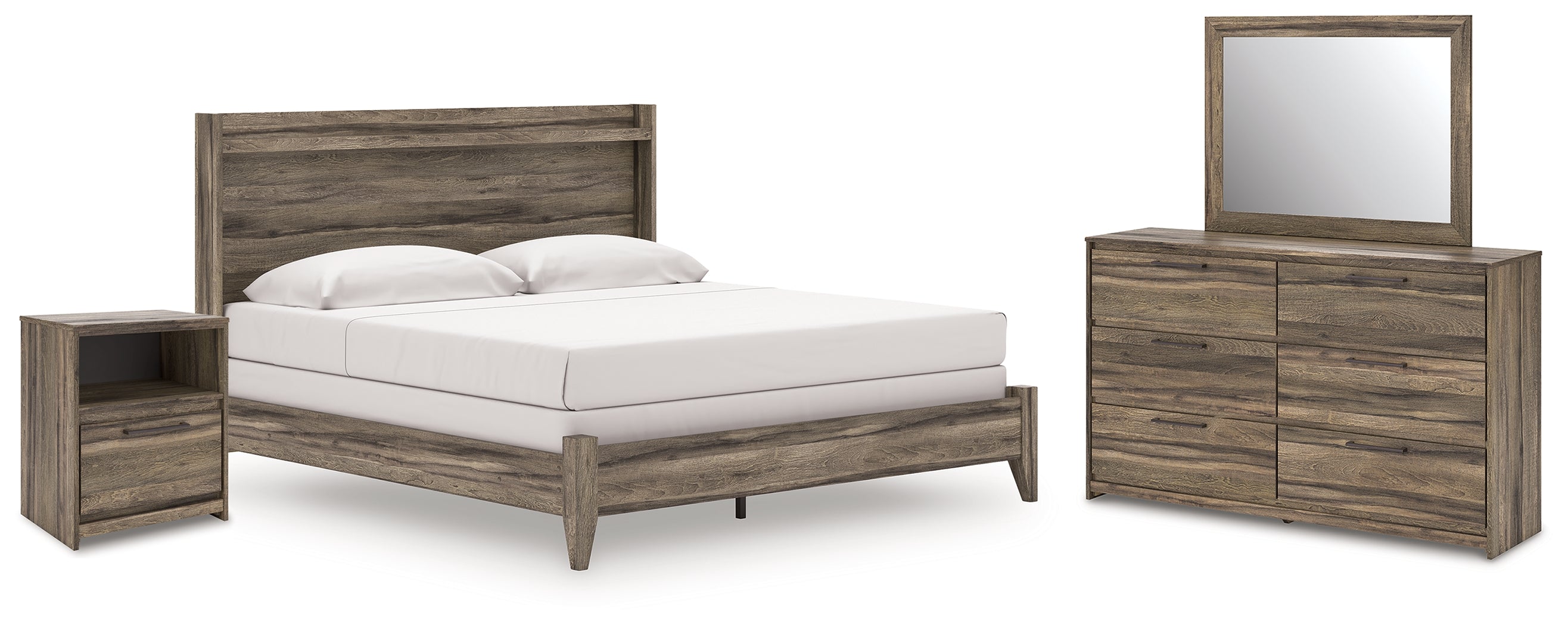 Furniture City Laplace - Ashley Furniture - Elbrim King Panel Bed, Dresser, Mirror and Nightstand - King Panel Bed, Dresser, Mirror and Nightstand - PCB2005B26