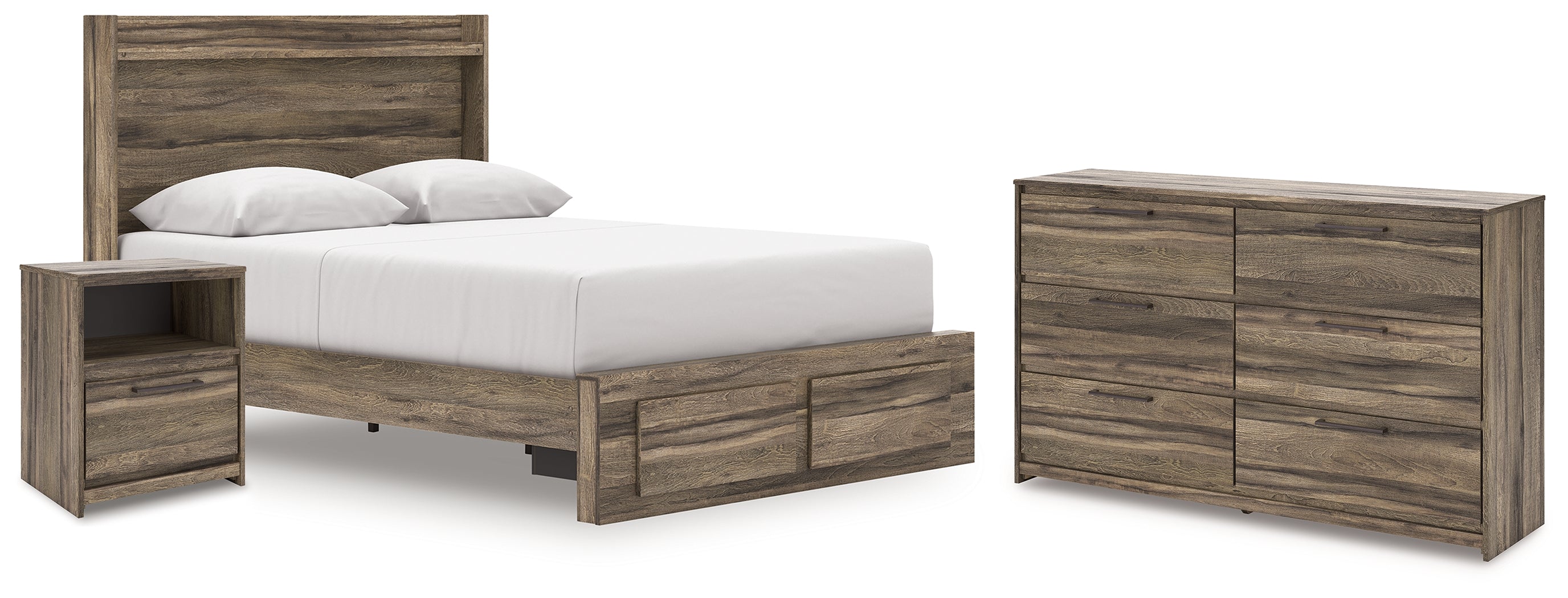 Furniture City Laplace - Ashley Furniture - Elbrim Queen Panel Storage Bed, Dresser and Nightstand - Queen Panel Storage Bed, Dresser and Nightstand - PCB2005B12