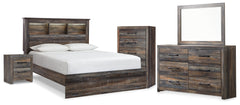 Furniture City Laplace - Ashley Furniture - Drystan Queen Bookcase Panel Bed, Dresser, Mirror Chest and Nightstand - Queen Bookcase Panel Bed, Dresser, Mirror Chest and Nightstand - B211B111