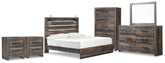 Furniture City Laplace - Ashley Furniture - Drystan King Panel Bed, Dresser, Mirror and 2 Nightstands - King Panel Bed, Dresser, Mirror and 2 Nightstands - B211B101
