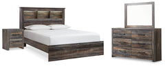Furniture City Laplace - Ashley Furniture - Drystan Queen Bookcase Bed, Dresser, Mirror and Nightstand - Queen Bookcase Bed, Dresser, Mirror and Nightstand - B211B95