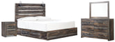Furniture City Laplace - Ashley Furniture - Drystan King Panel Bed with Under Bed Storage, Dresser, Mirror and Nightstand - King Panel Bed with Under Bed Storage, Dresser, Mirror and Nightstand - B211B62