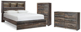Furniture City Laplace - Ashley Furniture - Drystan Queen Bookcase Bed, Dresser and Chest - Queen Bookcase Bed, Dresser and Chest - B211B105