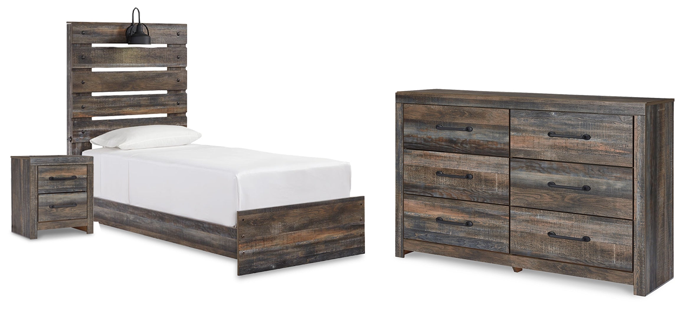 Furniture City Laplace - Ashley Furniture - Drystan Twin Panel Bed with Storage, Dresser and Nightstand - Twin Panel Bed with Storage, Dresser and Nightstand - B211B108