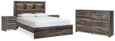 Furniture City Laplace - Ashley Furniture - Drystan Queen Bookcase Bed, Dresser and 2 Nightstands - Queen Bookcase Bed, Dresser and 2 Nightstands - B211B87