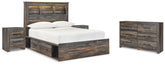 Furniture City Laplace - Ashley Furniture - Drystan Full Bookcase Bed with 2 sided Storage, Dresser and Nightstand - Full Bookcase Bed with 2 sided Storage, Dresser and Nightstand - B211B81