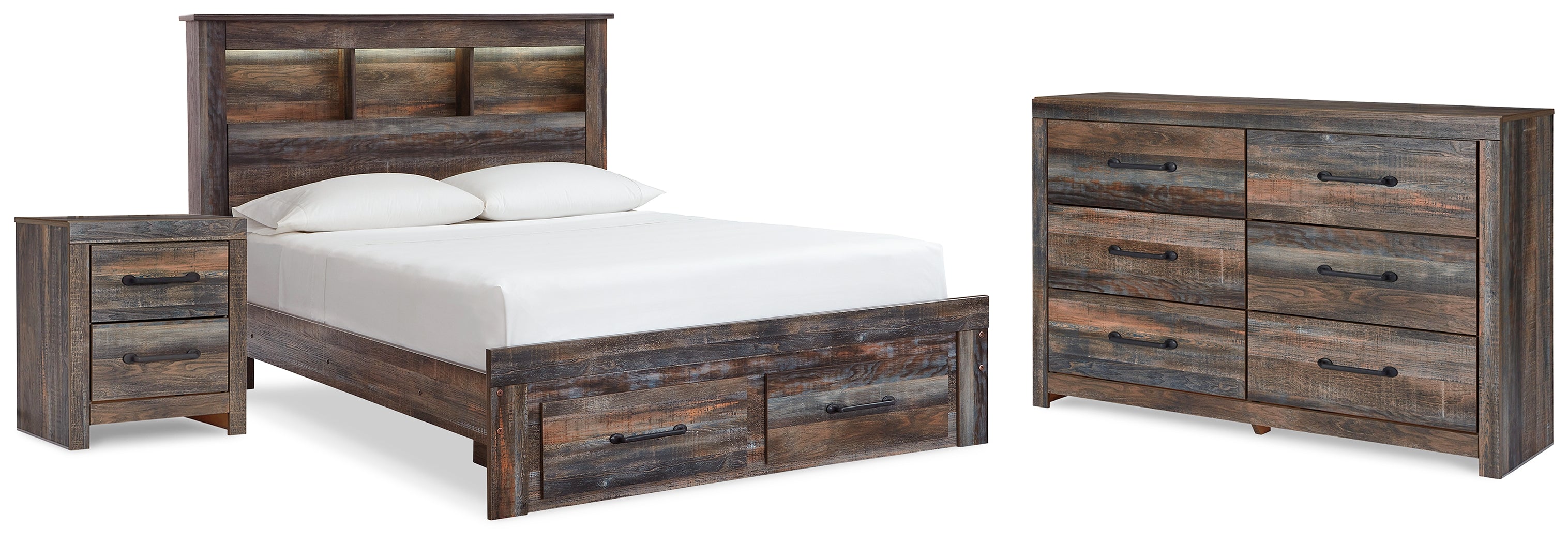 Furniture City Laplace - Ashley Furniture - Drystan Full Bookcase Bed, Dresser and Nightstand - Full Bookcase Bed, Dresser and Nightstand - B211B70