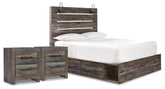 Furniture City Laplace - Ashley Furniture - Drystan Queen Panel Storage Bed and 2 Nightstands - Queen Panel Storage Bed and 2 Nightstands - B211B89