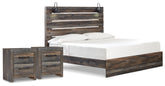 Furniture City Laplace - Ashley Furniture - Drystan King Panel Bed and 2 Nightstands - King Panel Bed and 2 Nightstands - B211B93