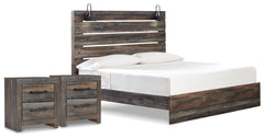 Furniture City Laplace - Ashley Furniture - Drystan King Panel Bed and 2 Nightstands - King Panel Bed and 2 Nightstands - B211B93