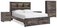 Furniture City Laplace - Ashley Furniture - Drystan Queen Bookcase Storage Bed, Chest and 2 Nightstands - Queen Bookcase Storage Bed, Chest and 2 Nightstands / Multi - B211B69