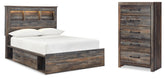 Furniture City Laplace - Ashley Furniture - Drystan Full Bookcase Storage Bed and Chest - Full Bookcase Storage Bed and Chest - B211B88