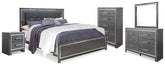 Furniture City Laplace - Ashley Furniture - Lodanna King Upholstered Panel Bed, Dresser, Mirror, Chest and Nightstand - King Upholstered Panel Bed, Dresser, Mirror, Chest and Nightstand - B214B26