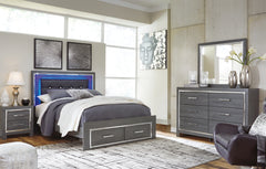 Furniture City Laplace - Ashley Furniture - Lodanna Queen Storage Bed, Dresser, Mirror and 2 Nightstands - Queen Storage Bed, Dresser, Mirror and 2 Nightstands - B214B40