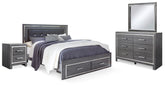 Furniture City Laplace - Ashley Furniture - Lodanna King Storage Bed, Dresser, Mirror and 2 Nightstands - King Storage Bed, Dresser, Mirror and 2 Nightstands - B214B35